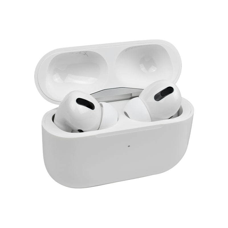 White Bluetooth earphones clear noise reduction