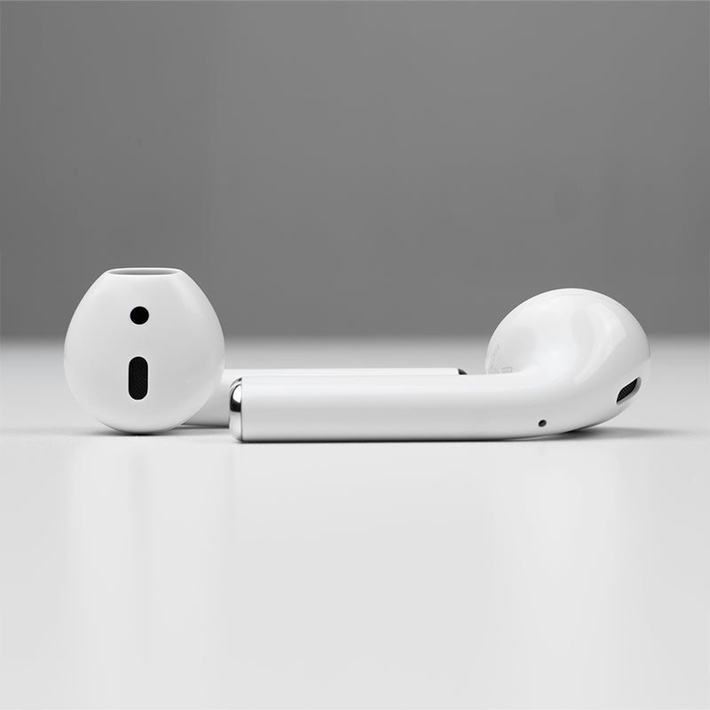 White Bluetooth earphones clear noise reduction