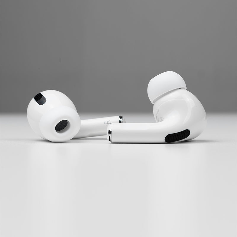 White Bluetooth earphones clear noise reduction