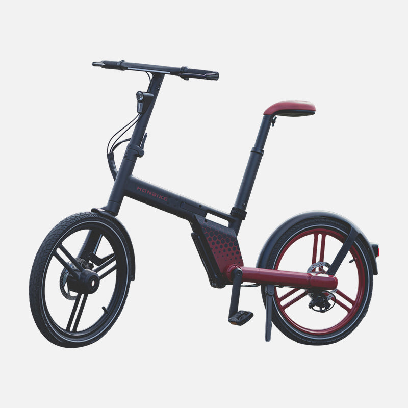 Black folding lightweight bicycle easy to carry, free to travel