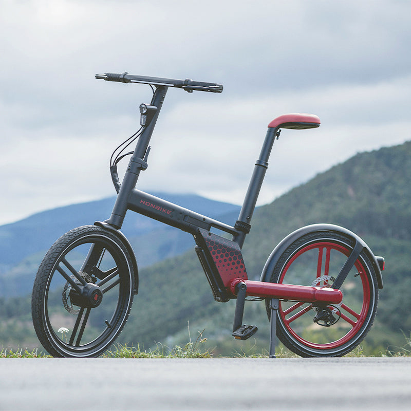 Black folding lightweight bicycle easy to carry, free to travel