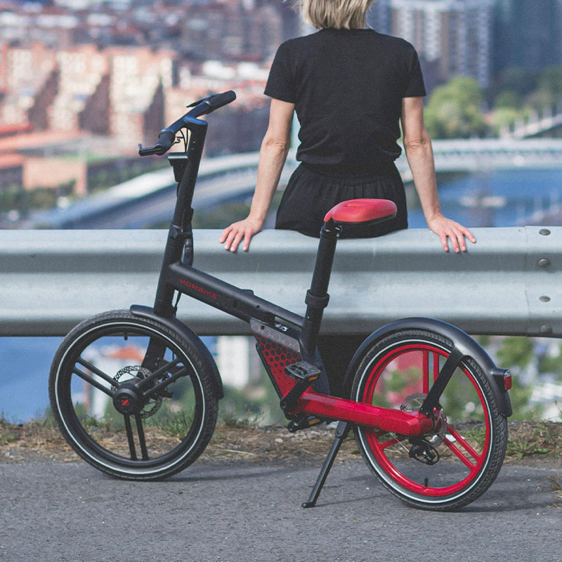 Black folding lightweight bicycle easy to carry, free to travel