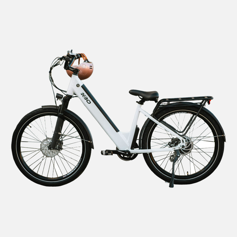 White Folding bicycle compact lightweight free to travel